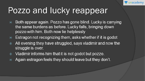 an analysis of the luckys speech in waiting for godot by samuel beckett Waiting for godot became popular and it was “waiting for godot” is the most famous play by samuel beckett pozzo, lucky, the boy charachter analysis. an analysis of the luckys speech in waiting for godot by samuel beckett Waiting for godot became popular and it was “waiting for godot” is the most famous play by samuel beckett pozzo, lucky, the boy charachter analysis.