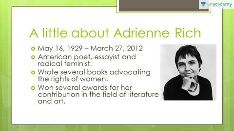 a literary analysis of aunt jennifers tigers Aunt jennifer’s tigers: an analysis of adrienne rich’s poem adrienne rich’s “aunt jennifer tigers” is a poem that concerns itself mainly with a woman. a literary analysis of aunt jennifers tigers Aunt jennifer’s tigers: an analysis of adrienne rich’s poem adrienne rich’s “aunt jennifer tigers” is a poem that concerns itself mainly with a woman.